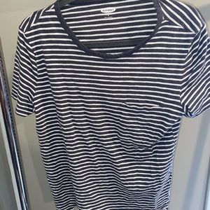 Stripped Navy & white Boxy Tee